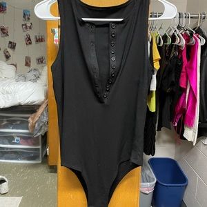 Black button up bodysuit